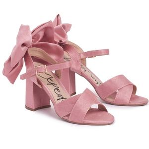 Loveshackfancy Merle Bow Heels - NWOT